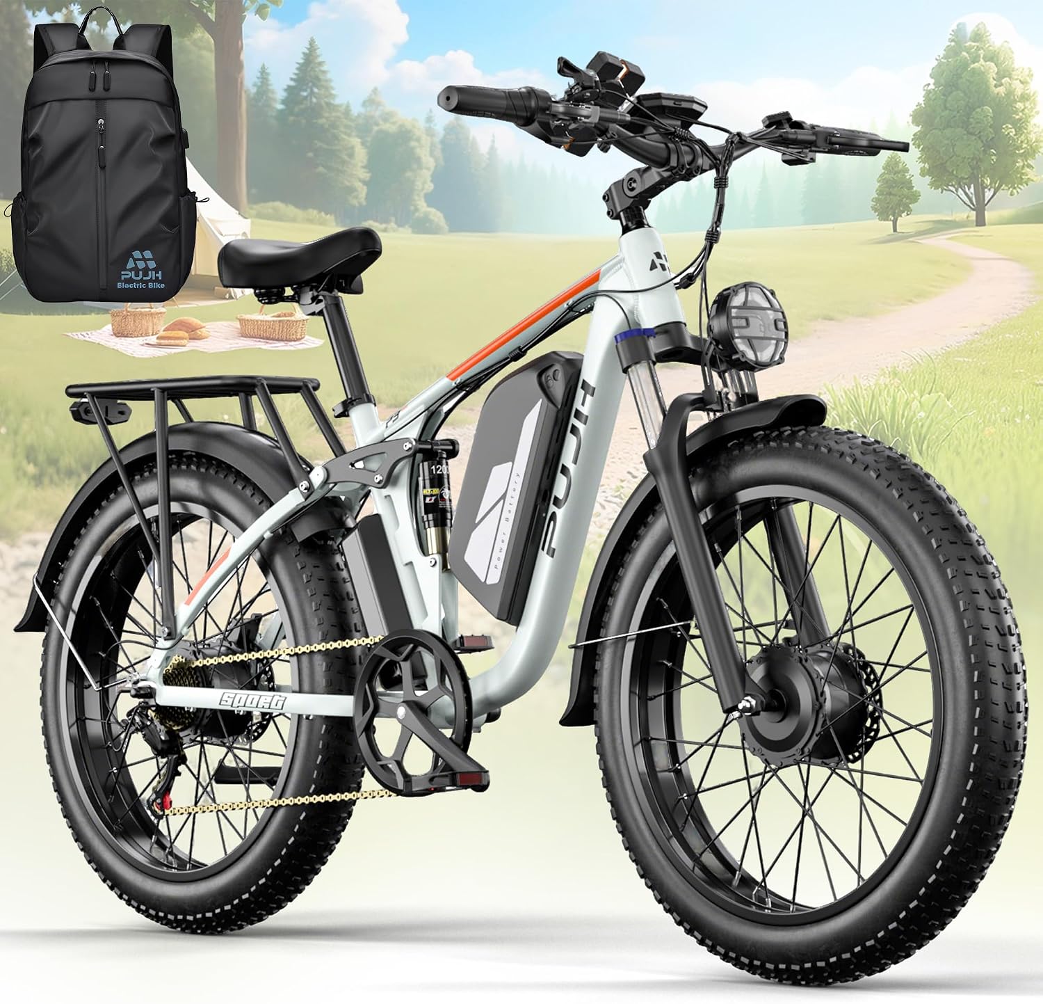 6000W Dual Motor E-Bike Up to 100Mi 60V 24" Fat - B0G7G4ZFTN
