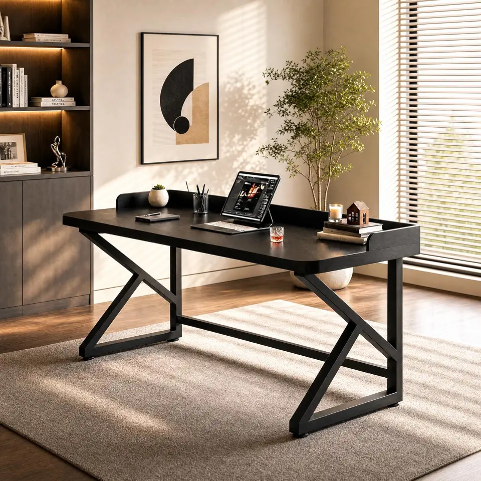 86.6In Computer Desk Study Table PC Desk w/Edge Panel for Home Office | Office Desk - B0HGK5S7N4