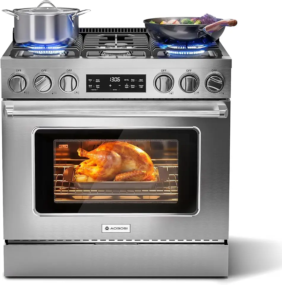 AAOBOSI 36 Inch Gas Range Oven, Smart Air Fryer Self Clean Oven | 6 Cu.Ft - B0HGX84ZQ8