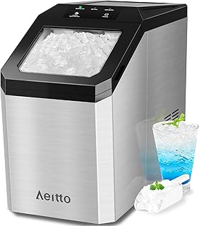 Aeitto Nugget Ice Maker Countertop, 55lbs/24H Ice Machine with 3.6L Water Tank&3.2Lbs Ice Basket, Self-Cleaning - B0G6K57J8C