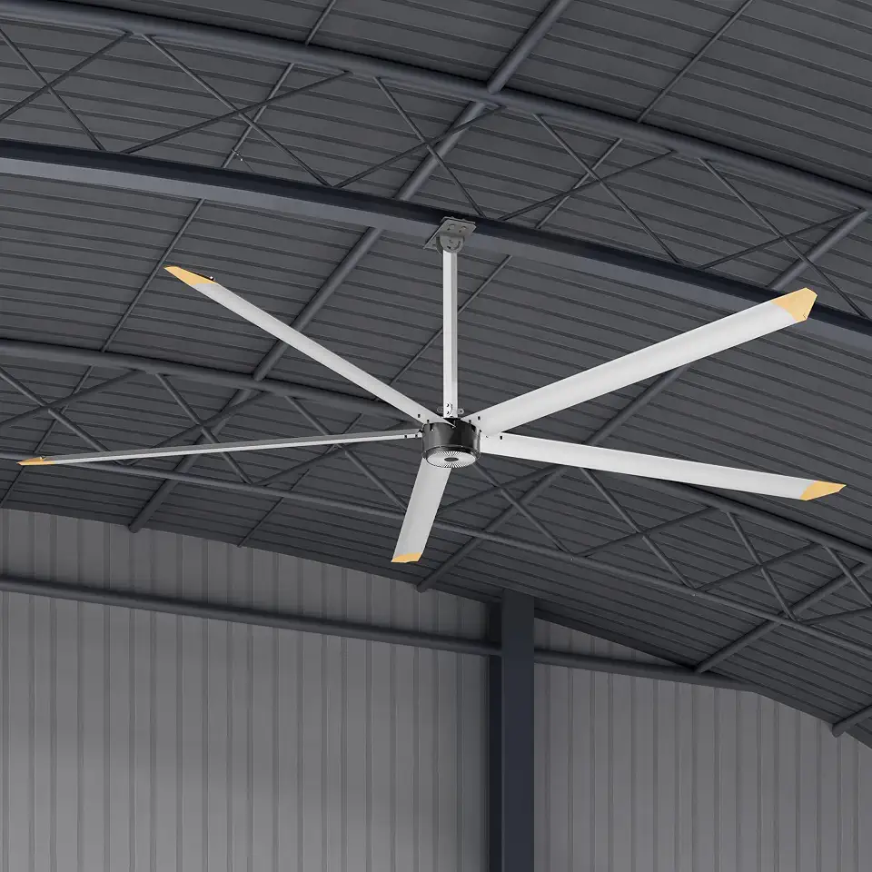 Albott 144" Large Industrial Ceiling Fan, 5 Blades, DC Motor, Silver Gray | 6063-T5 Aluminum - B0HFHP8DVC