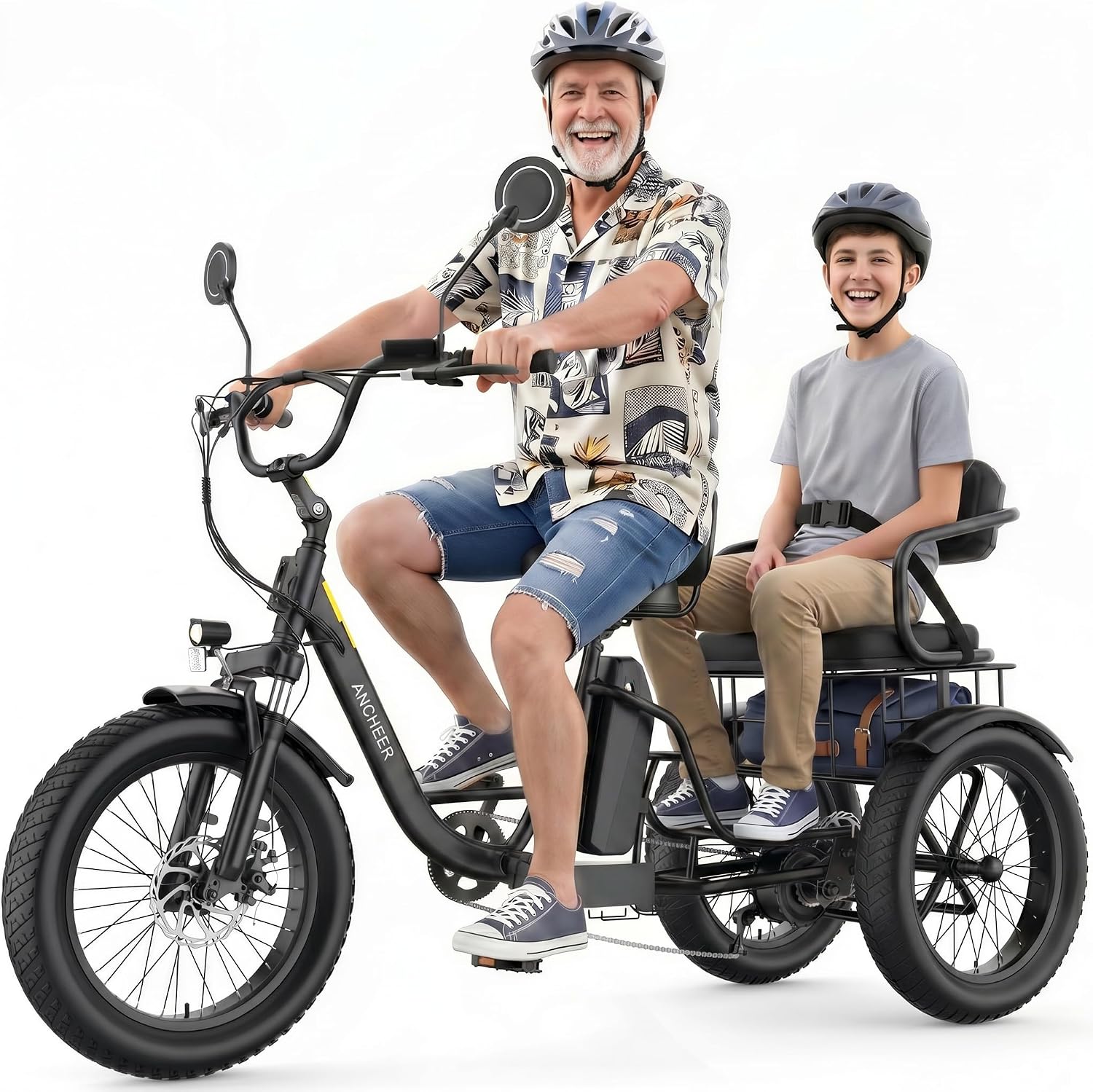 ANCHEER Electric Tricycle for Adults 2 Seater, Peak 1500W Electric - B0H38WVFDQ
