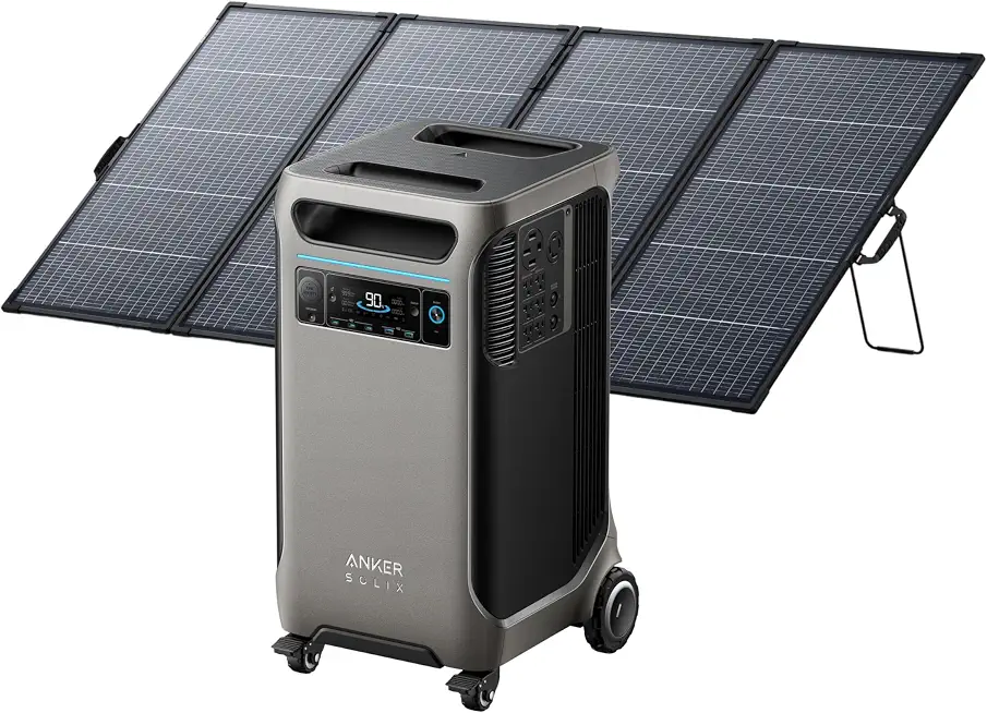 Anker SOLIX F3800 Portable Power Station and 400W Bifacial Panel, 3,840Wh | 3,840Wh LiFePO4 Battery, - B0HC2KTJG9