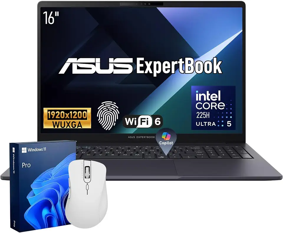 ASUS ExpertBook B3 Intel Core Ultra 5 225H 32GB + 2TB Business Laptop | 16" - B0HGBLJKSW