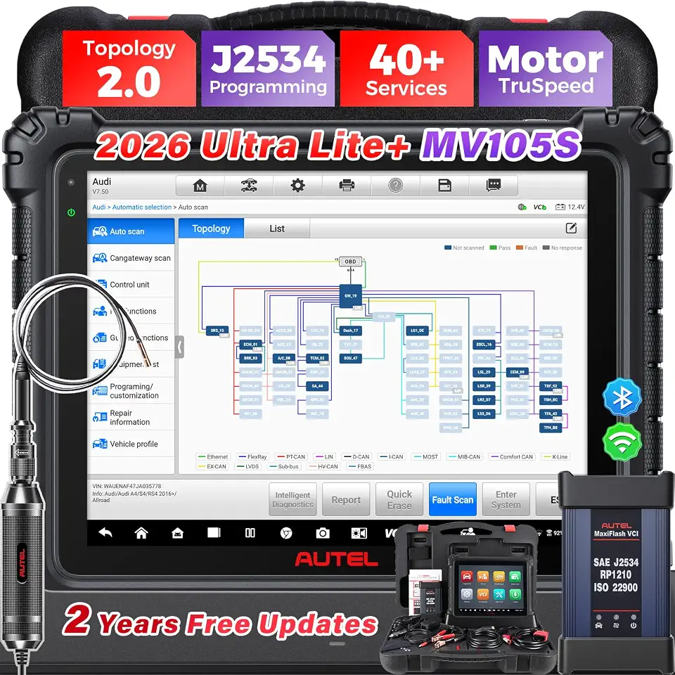 Autel MaxiCOM Ultra Lite Scanner w/ MV105S: OE Intelligent Tool as Ultra S2 | 2-Year - B0GPVLWGT9