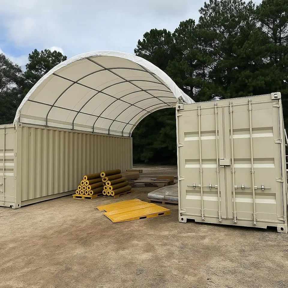 Chery Industrial 20x40 FT Shipping Container Canopy Shelter, 11oz PE | Stable, UV Resistant & - B0CLRSDM8Z