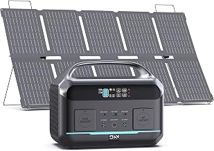 DaranEner Portable Power Station with 100W Foldable Solar Panel, 576Wh 600W(Peak 1200W) LiFePO4 Solar Generator, - B0G3WRF3KM