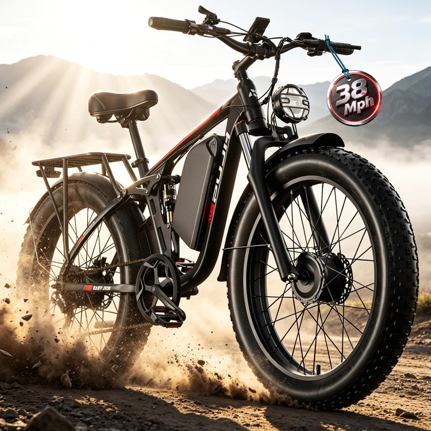 Electric Bike, 52V 25Ah 4000W Dual Motors, 24" Fat Tires - B0GD742YV5