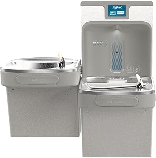 Elkay LZSTL8WSLP ezH2O Filtered Refrigerated Two-Level Bottle Filling Station with Drinking Fountain, ADA Compliant, Light - B012BC7LZQ