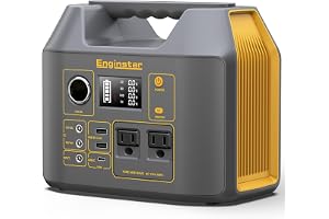 EnginStar 296Wh Portable Solar Generator, Pure Sine Wave Power Station | 110V Power Bank, 300W - B0FKMF2JSB