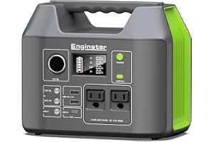 EnginStar Solar Generator, 300W Portable Power Station, 296Wh Lithium Battery Backup w/Two 110V Pure Sine - B09SHB84J2