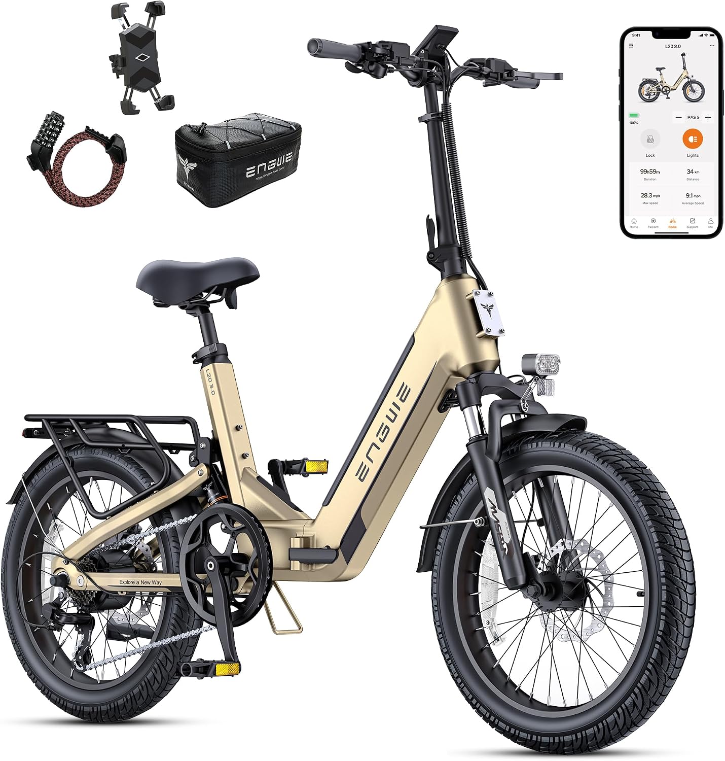 ENGWE L20 3.0 Electric Bike for Adults, App & IoT - B0H2YF47F5