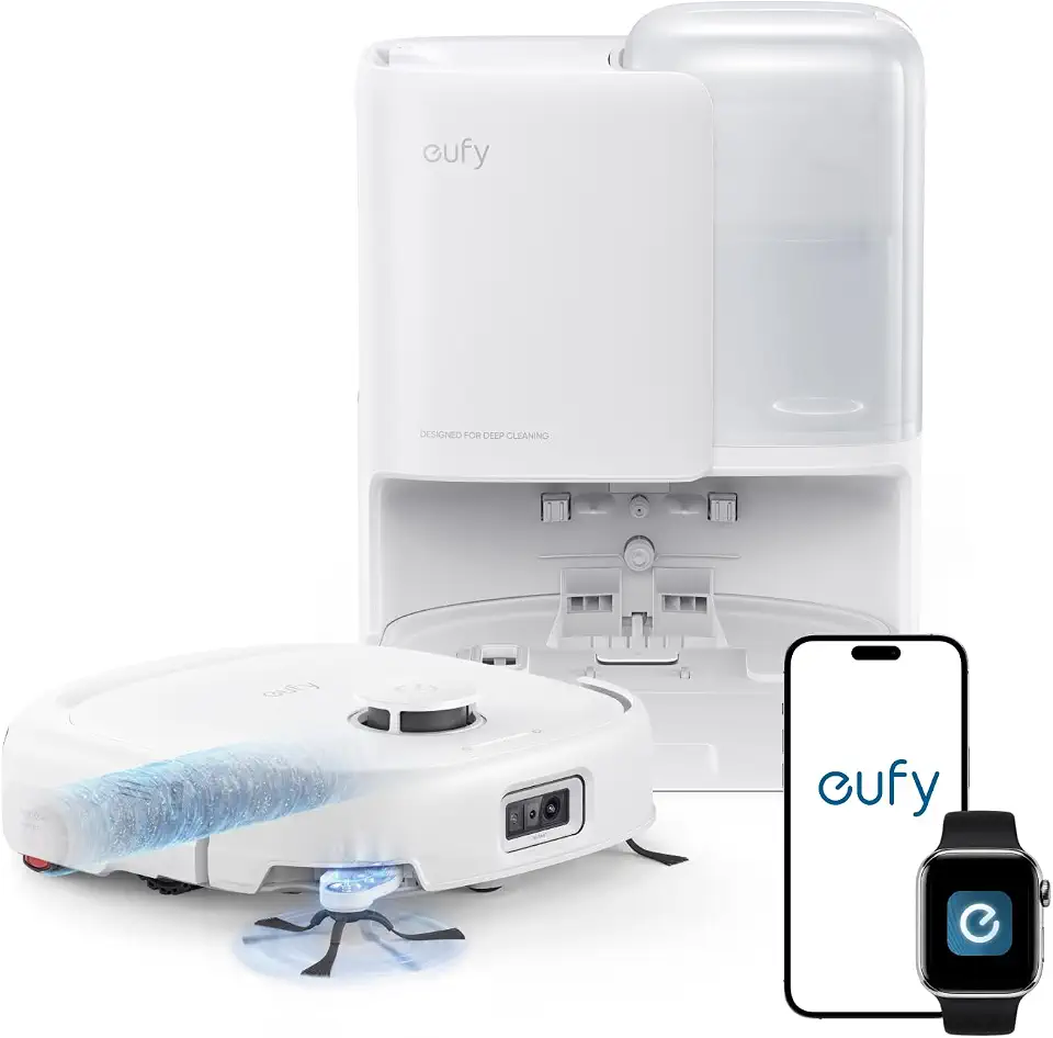 eufy E25 Robot Vacuum and Mop Combo, 20,000 Pa, HydroJet Roller Mop | Extendable Side - B0FF4LQT5W