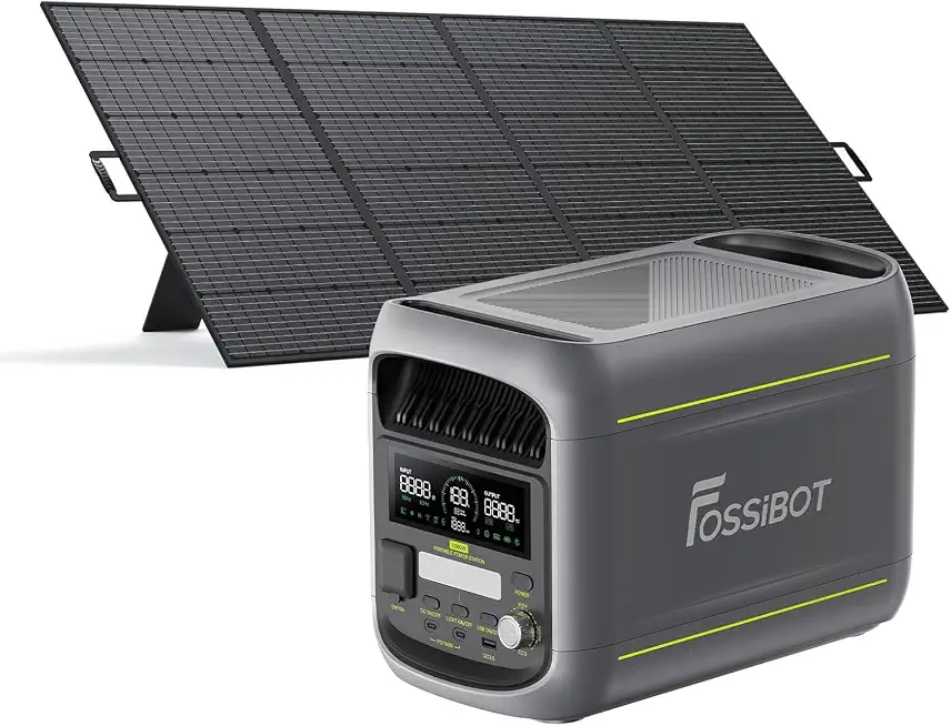 FOSSiBOT F1800 Solar Generator 1800W with 420W solar panel, 1200W power output, 1024Wh LiFePO₄ Portable - B0HH38LNLW