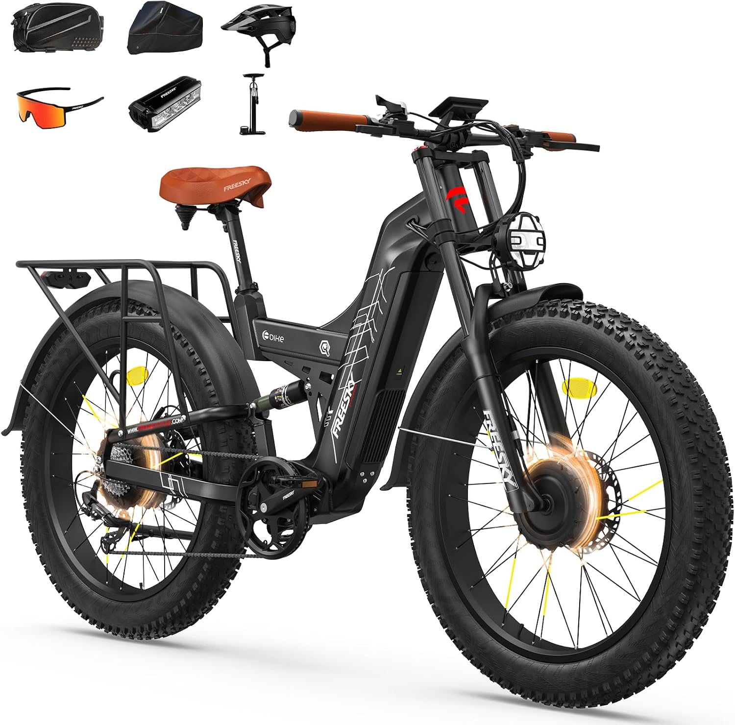 FREESKY 2026 Warrior Pro 4000W Dual Motor Electric Bike for - B0FH5K41D1