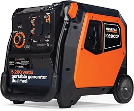 Generac 5,200 Watt Dual-Fuel Portable Inverter Generator, Outdoor Use | 3,900 Running Watts, Propane Option, - B0DT7PQLPQ