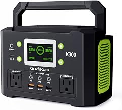GENSROCK Portable Power Station,300W Pure Sine Wave Solar Generator | 9 Output | 222Wh Lithium - B0H1VJ367J