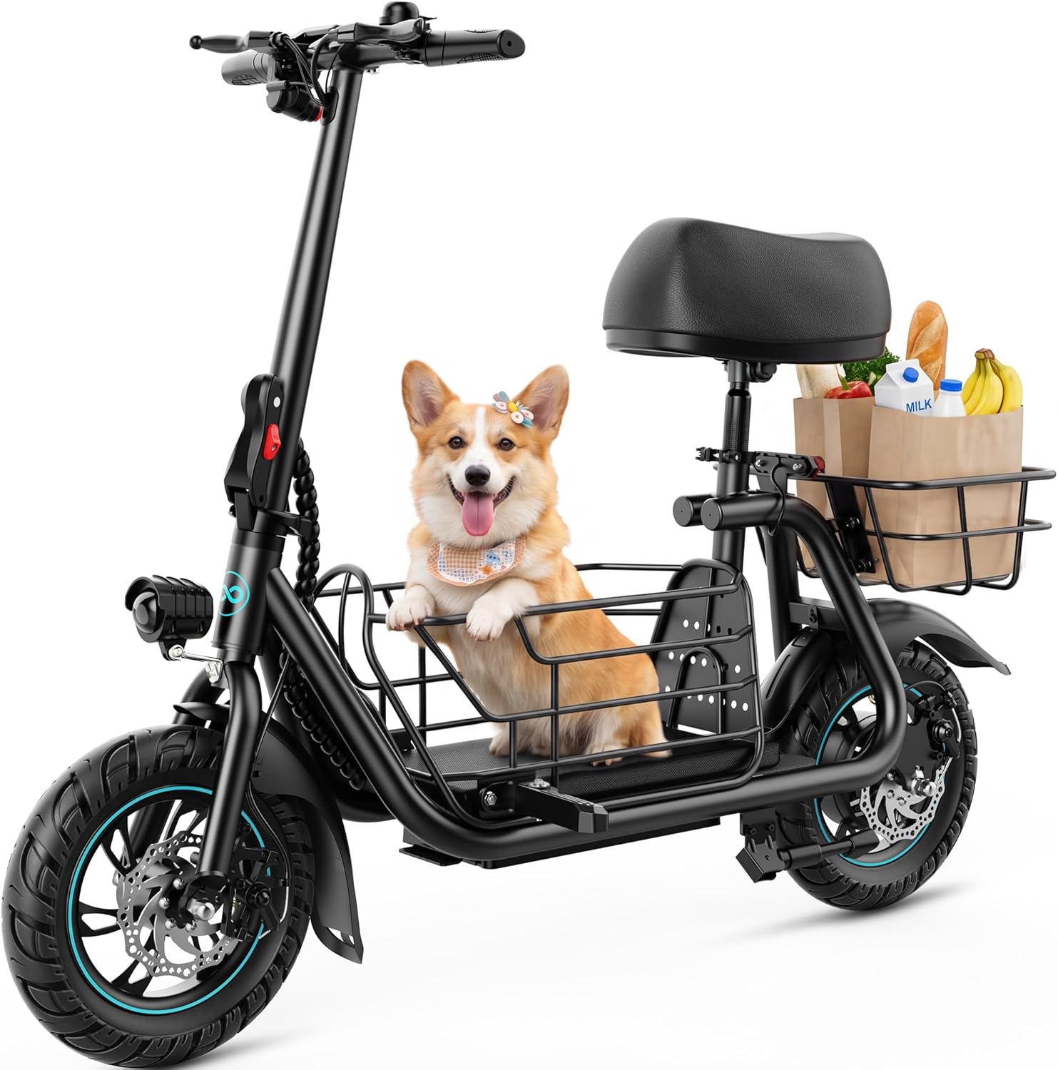 Gyroor Electric Scooter with Seat for Adults - 550W Motor, - B0D5D75FP9