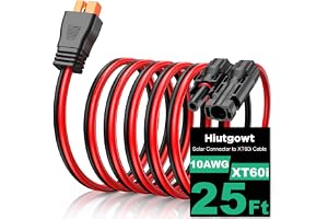 Hiutgowt 10AWG XT60i Solar Cable 25FT, Solar to XT60i Cable 3 10 15 20 30 - B0DQX6GH4G