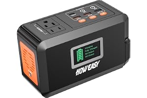 HOWEASY Portable Power Station,120W(240W Peak) Solar Generator | 88Wh Lithium Battery Power with 110V AC - B09YLWLFLF
