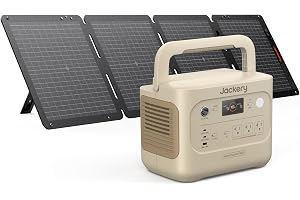 Jackery Solar Generator 1000 v2 and 100W Panel,1070Wh,1500W (Dune White) | 1 Hr Fast Charge, - B0GVN8VBWS