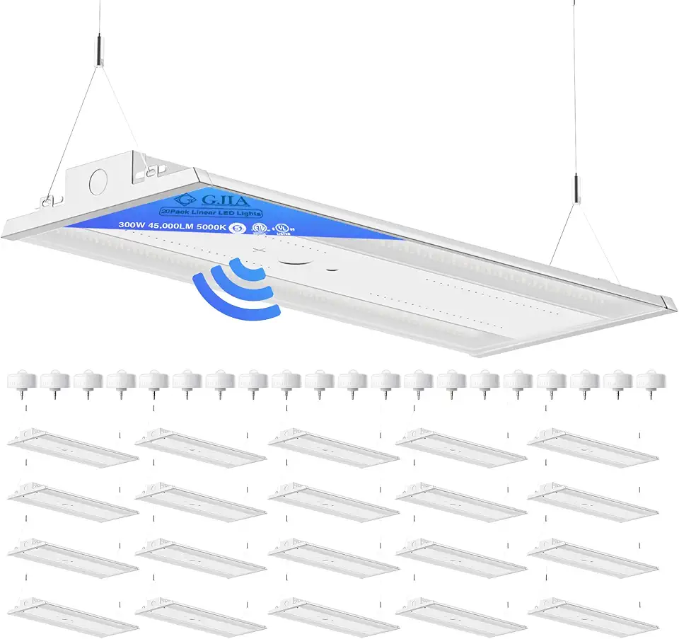 Linear High Bay LED Shop Lights with Sensor, 300W, 45000LM, 5000K Super Bright, 0-10V Dim - B0HDZ52GVD