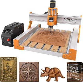 LUNYEE 4040 Titan CNC Router Machine, 400x400mm, 500W Brushless Spindle | Closed-loop motors, HG15 linear - B0H7HF4P54