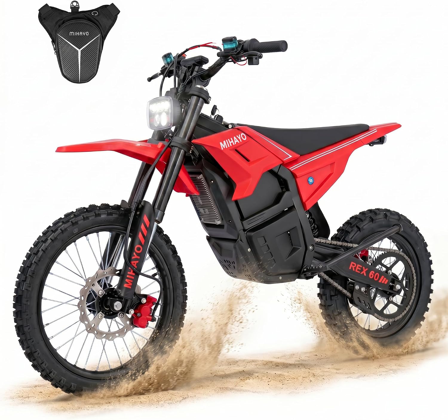 Mihayo REX60 Mid-Drive Electric Dirt Bike with 17"/14" Tires, 5500W - B0GX63M19P