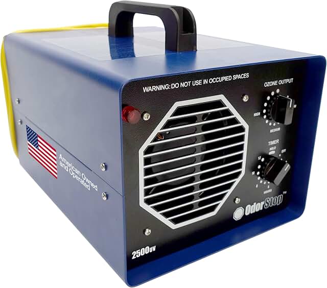 OdorStop OS2500UV Professional Grade Ozone Generator Ionizer for Areas of 2500 Square Feet+, For Deodorizing - B00NHR6S22