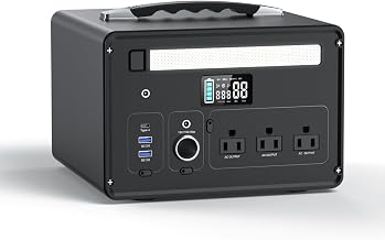 Portable Power Station 1000W 1008Wh LiFePO4 140W USB-C 3AC 8Port | Solar Generator (2000W Surge) - B0H4LPVF48