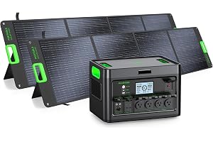 Portable Power Station 2400W Solar Generator with 2x200W Solar Panel | (Ship Separately),1843.2Wh LiFePO4 Battery - B0H71C41QJ
