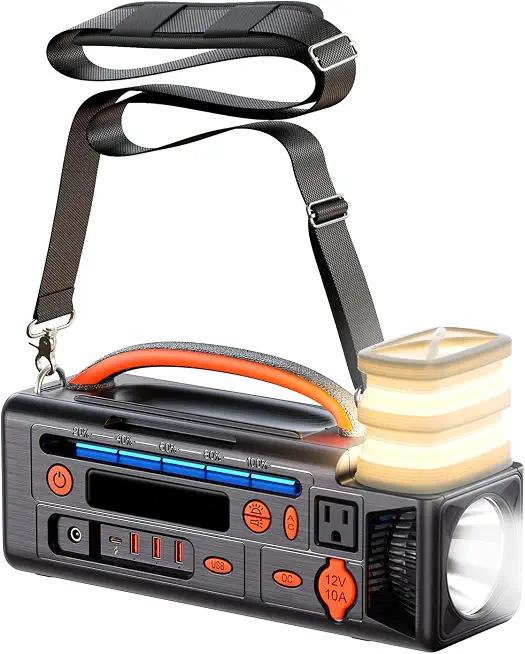 Portable Power Station 300W, 296Wh Battery Generator, Pure Sine Wave | MPPT Controller, 20W Flashlight, - B0HBQ26RYC