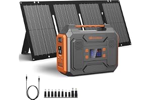 Portable Solar Generator 300W Portable Power Station with 60W Solar Panel | 110V Pure Sine - B0CHFM3V8Q