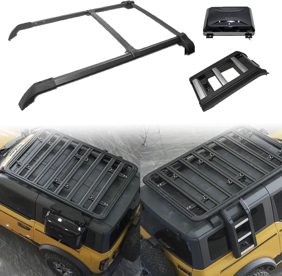 Roof Rack Cross Bars & Side Ladder & Side Box for 2021-2026 Ford Bronco 2Door - B0DP6NYWZJ