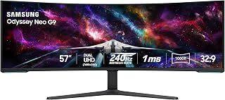 Samsung 57" Odyssey Neo G9 (G95NC) Dual 4K UHD 1000R Curved Gaming Monitor | 240Hz, - B0CDQM55C9