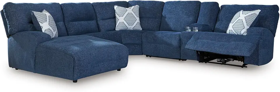 Signature Design by Ashley Acklen Place Contemporary Stain Resistant Right-Arm Facing 6-Piece Power Reclining Sectional - B0FSK3WDHJ