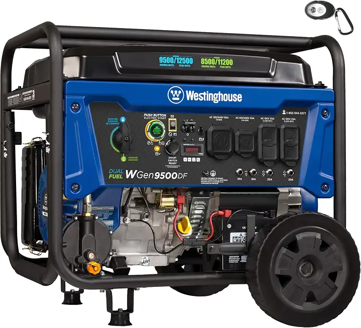 Westinghouse 12500 Watt Dual Fuel Home Backup Portable Generator, Remote Electric Start, Transfer Switch Ready, - B07Q1DLKBG