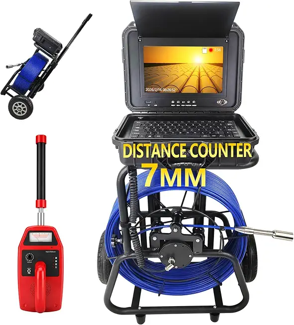 10" IPS Sewer Inspection Camera with 512Hz Locator, Self-Leveling 1080p Probe, 200Ft 7MM Cable, DVR - B0H3KJBK18