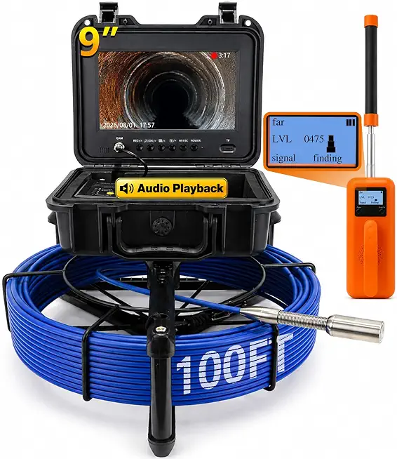 100Ft Sewer Camera with Locator, Drain Camera Drain Pipe Line Plumbing - B0HCN91W61