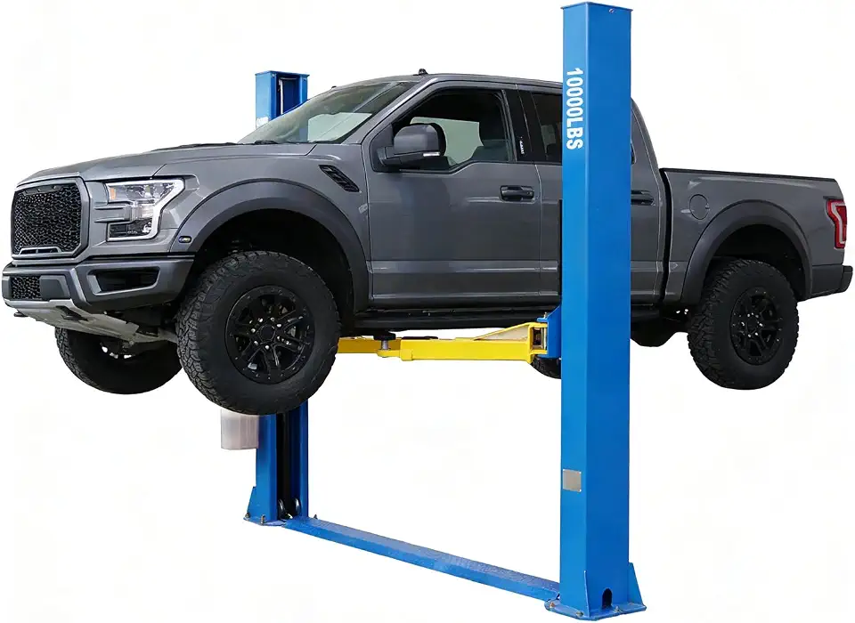 10K Capacity 2-Post Car Lift with Floor Plate Base, 73 Inch Max Rise, Heavy-Duty Hydraulic - B0GQQ2PWMG
