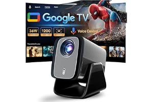 1200 ANSI Google TV-Licensed Projector, 4K/8K Input Support, Dual 36W Dolby | Native 1080P Projector - B0H1M9GBWB