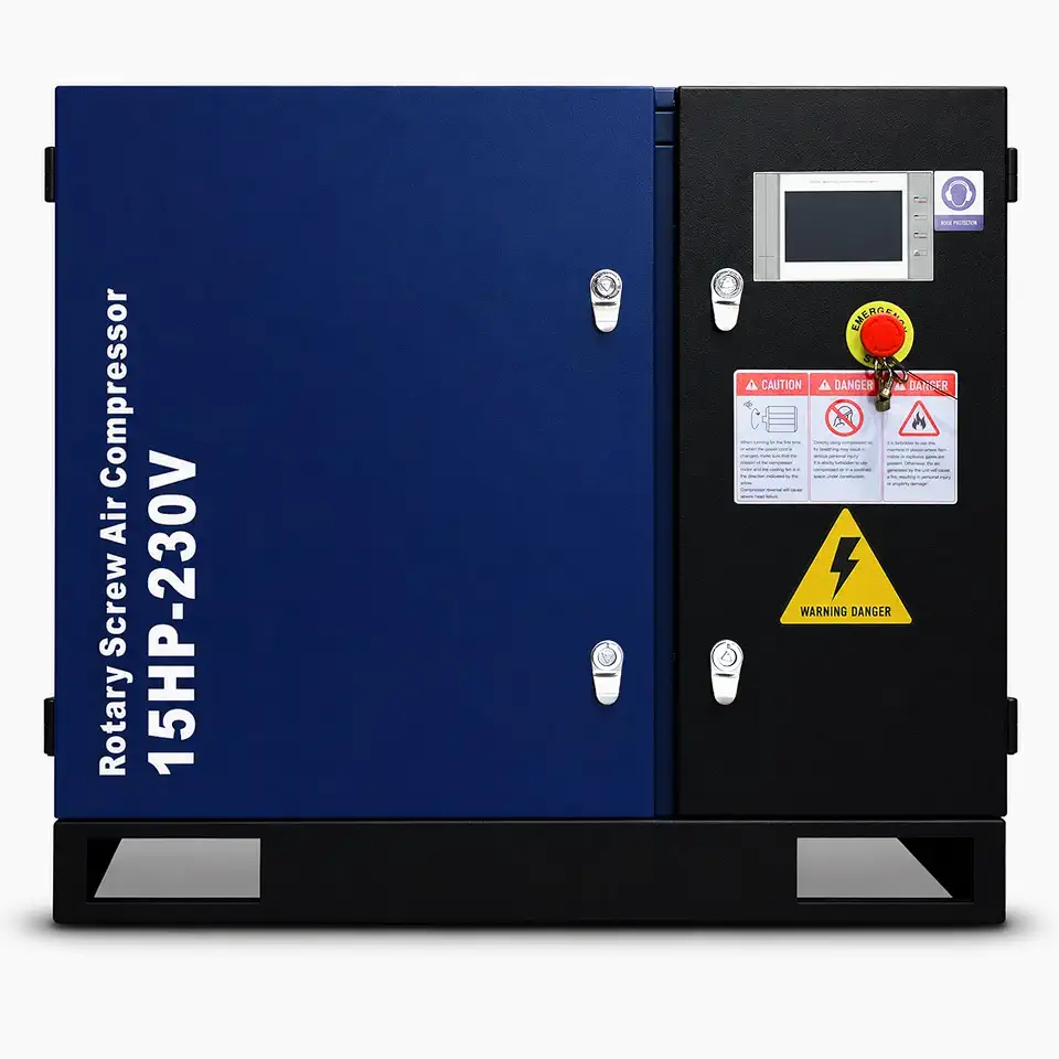15 HP Rotary Screw Air Compressor, 56 CFM, 125PSI, 208-230V 3PHASE 60HZ | NPT Outlet - B0H6J45RXV