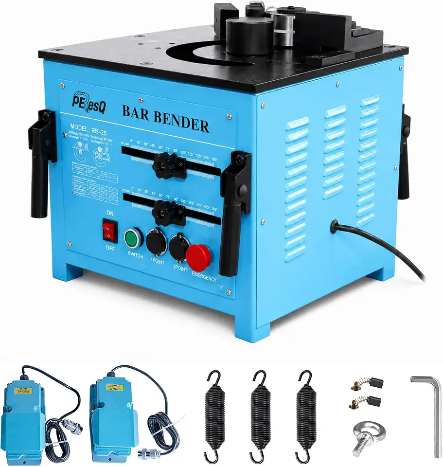 1700W Electric Hydraulic Rebar Bender, Portable Rebar Bending Machine, Bends Up to #8 1" 25mm - B0FMKDL2WY