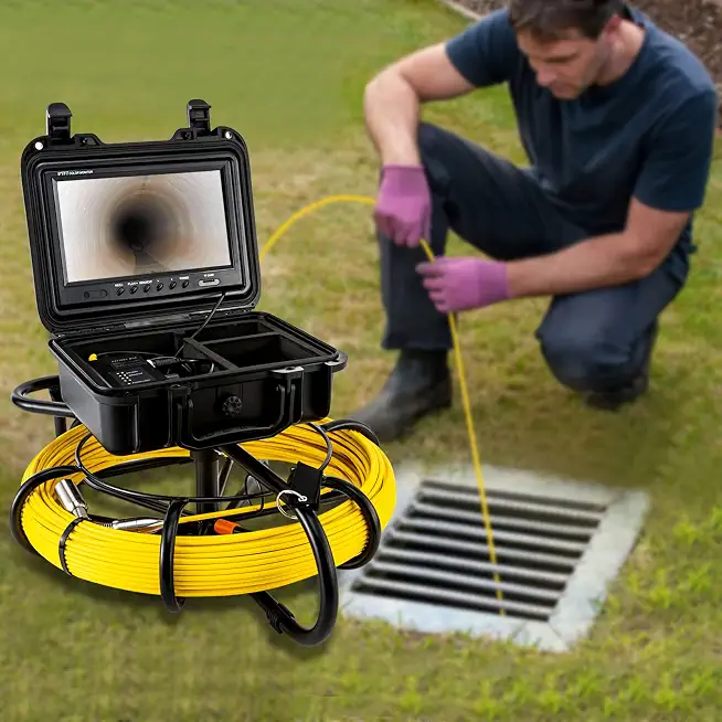 200FT Plumbing Pipe Inspection Camera HD 1200 TVL Drain Sewer Camera 9" LCD Monitor, 120° - B0C61W58FV