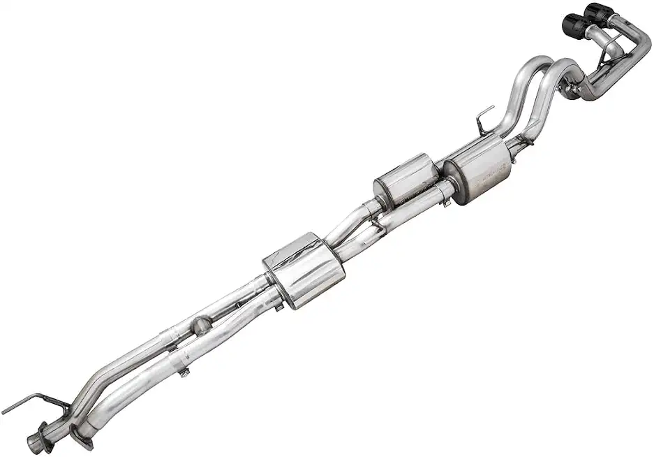 2016-23 Toyota Tacoma AWE 0FG Dual Exhaust w/ BashGuard, Diamond Black Tips - B0F5WVNXGT