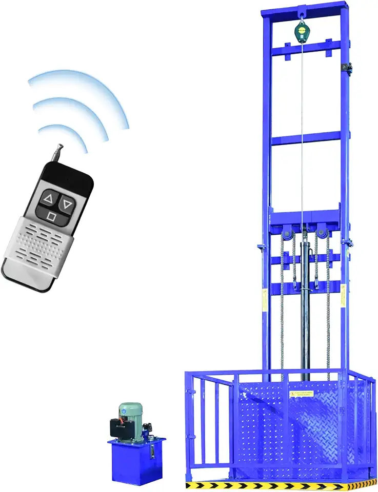 2200lbs Capacity Electric Hydraulic Lift Platform, Customizable Cargo Elevator for Home, 13.2Ft Wall Mounted Freight - B0HDNFZ42Z