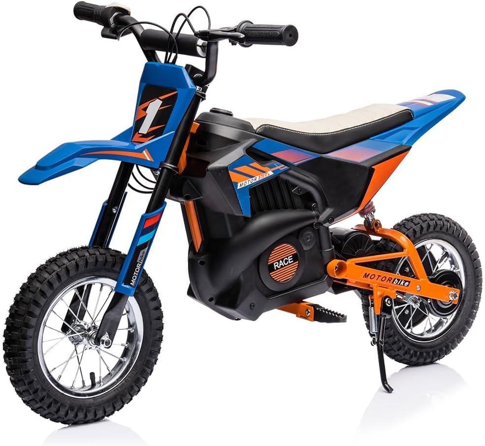 24V Electric Off-Road Motorcycle,250W Motor 13.6MPH Fast Speed Motocross,Leather Seat - B0FG2V58NV