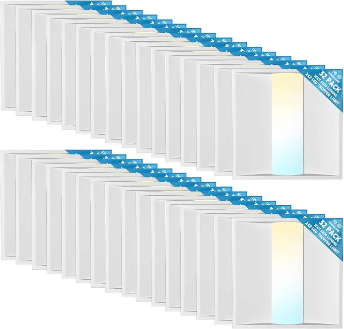 2x2 LED Center Basket Troffer, 20-40W, 5CCT, Dimmable, 32 Pack - B0HJCKWNQ5
