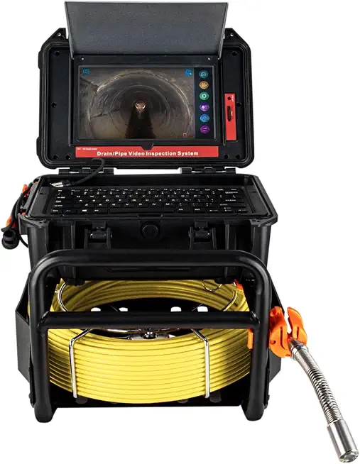 300FT Sewer Inspection Camera, 10.1" HD Touchscreen Pipe Inspection Camera with Self-Leveling, 12 LED Lights, - B0GLPCHL33