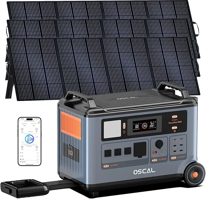 3600W Solar Generator PowerMax 3600SE Power Station with 3X200W Solar Panel | 3600Wh LiFePO4 Battery, - B0H8XRYWMS